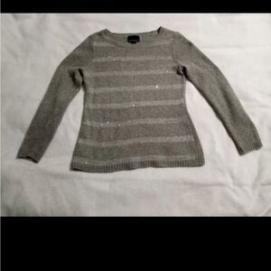 Cynthia Rowley Longsleeves Gray Angora Wool Blend Sequins Women's Sweater